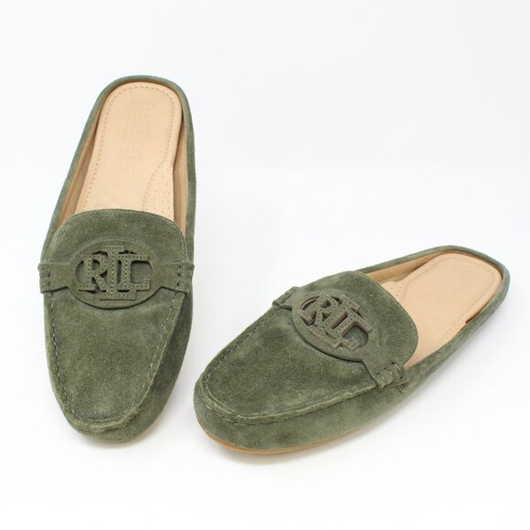 Lauren Ralph Lauren Shoes - Lauren Ralph Lauren Brynn Suede Loafer Mule Green Size 7.5